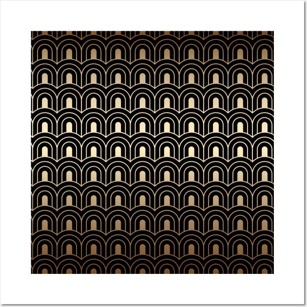 Art déco simple gold archs twenties abstract pattern Wall Art by From Mars